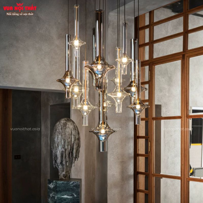 Đèn thả thủy tinh hiện đại DTT103 có thể sử dụng riêng lẻ hoặc decor thành cụm