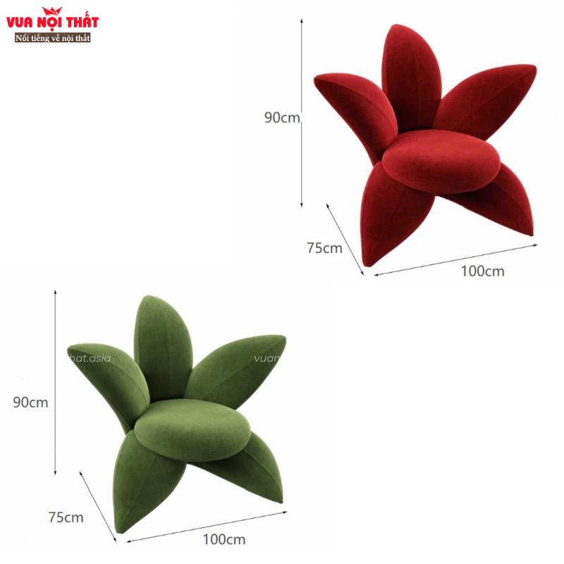 Ghế bành hoa ly 5 cánh GL81 có kích thước nhỏ gọn phù hợp với mọi không gian