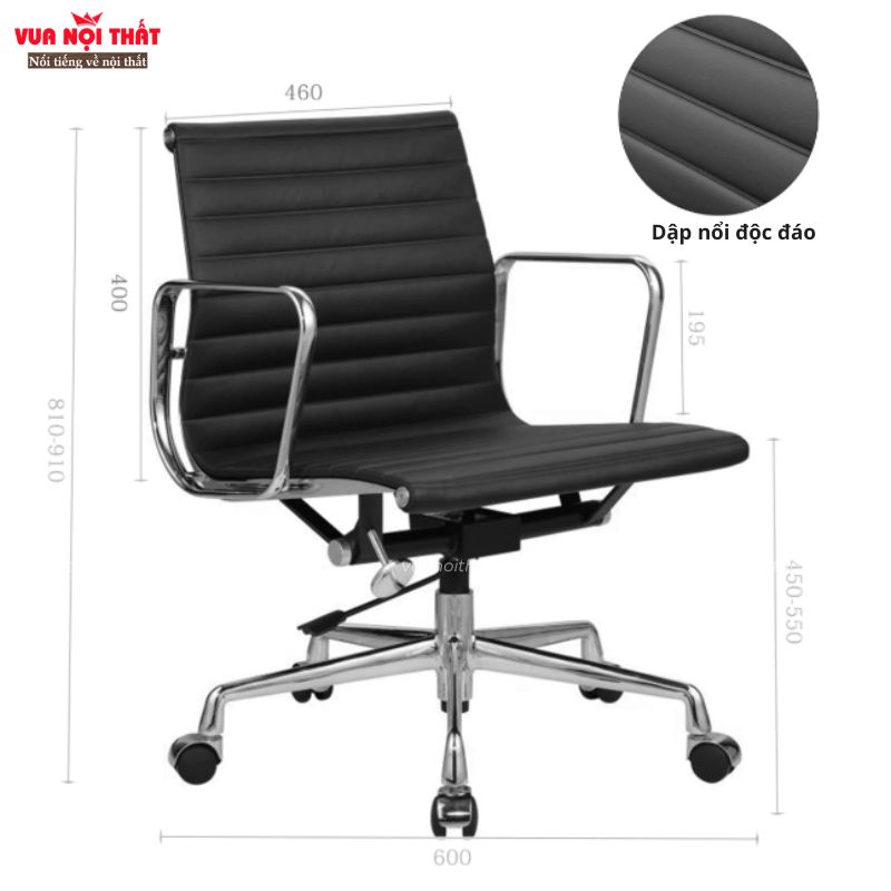 Kích thước của ghế văn phòng làm việc nhập khẩu cao cấp GVP12