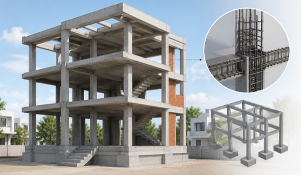 Khi nhà sử dụng kết cấu khung bê tông cốt thép