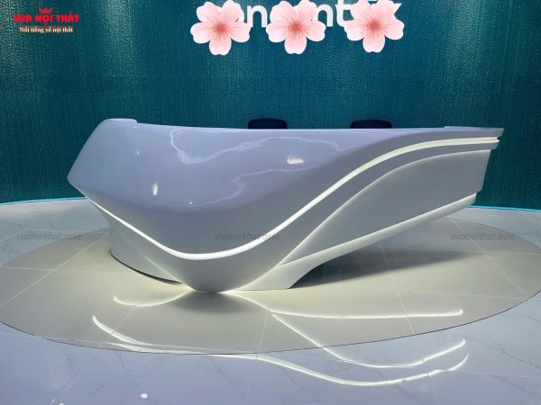 Quầy lễ tân composite hiện đại, sang trọng tạo điểm nhấn ấn tượng cho sảnh tiếp khách