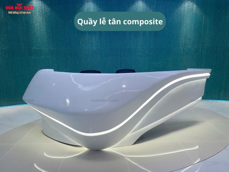 Bàn giao quầy lễ tân composite sang trọng tại Quận Tân Phú