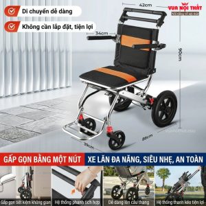 Xe lăn du lịch gấp gọn CSSK16 giúp người dùng di chuyển dễ dàng