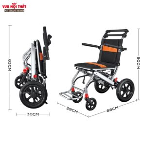 Kích thước gấp gọn khá nhỏ có thể mang lên máy bay, tàu xe hay cốp xe