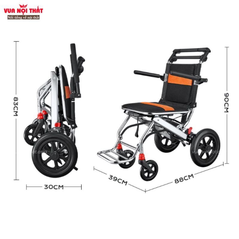 Kích thước gấp gọn khá nhỏ có thể mang lên máy bay, tàu xe hay cốp xe