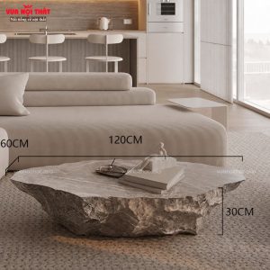 Bàn cafe bằng đá travertine hiện đại BSF126 có 2 kích thước 100cm và 120cm