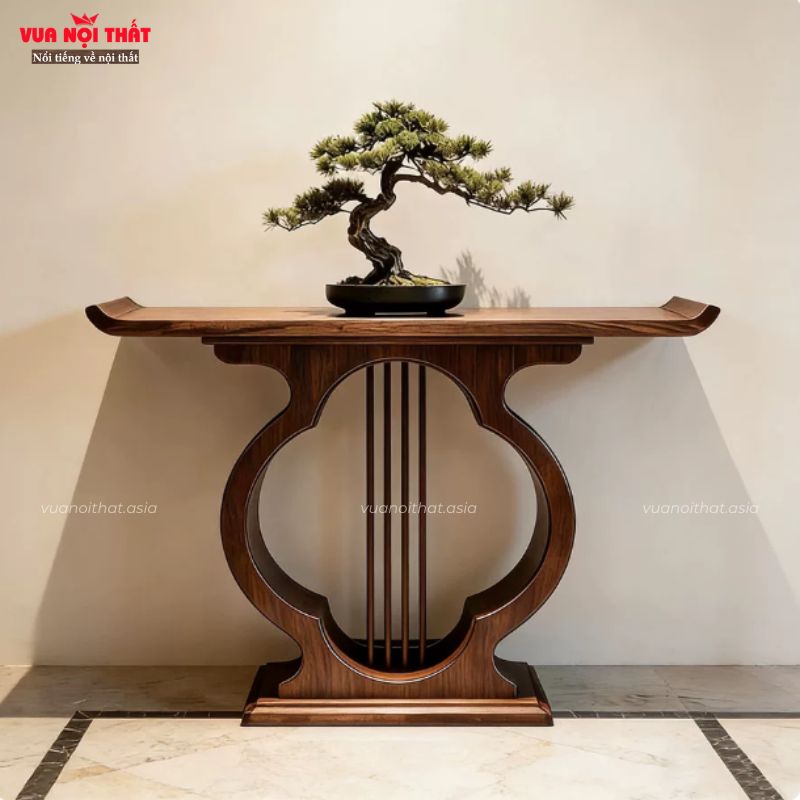 Bàn tiền sảnh gỗ tự nhiên cao cấp BTS24 mang đến sự sang trọng, đẳng cấp