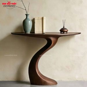 Bàn console gỗ tần bì BTS24 chắc chắn, cứng cáp với tạo hình độc đáo