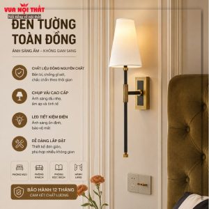 Đèn tường bằng đồng cổ điển sang trọng DTT108
