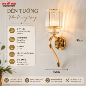 Đèn tường pha lê hiện đại giá rẻ DTT109 với ánh sáng ấm dịu mắt