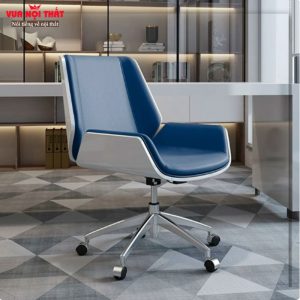 Ghế văn phòng bọc da chân xoay GVP13