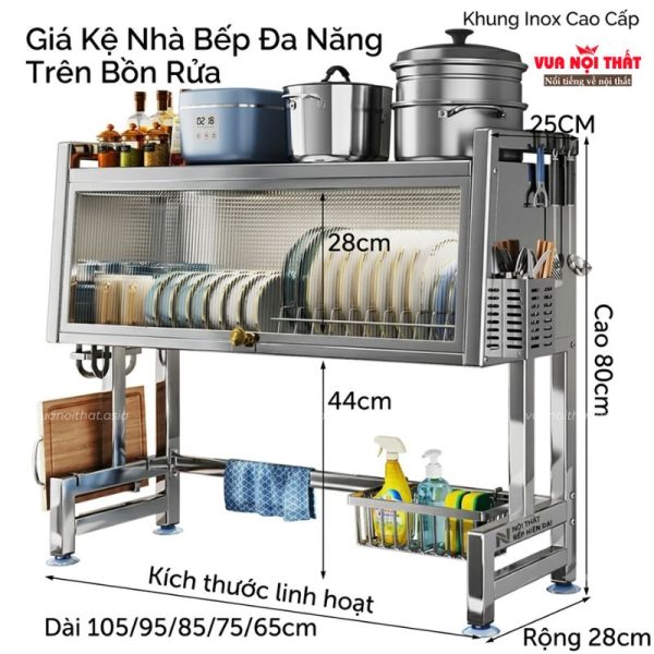 Kệ đựng chén bằng inox PKB21 có đa dạng kích thước