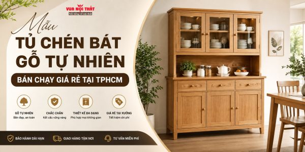 Mẫu tủ chén bát gỗ tự nhiên cao cấp bán chạy giá tốt