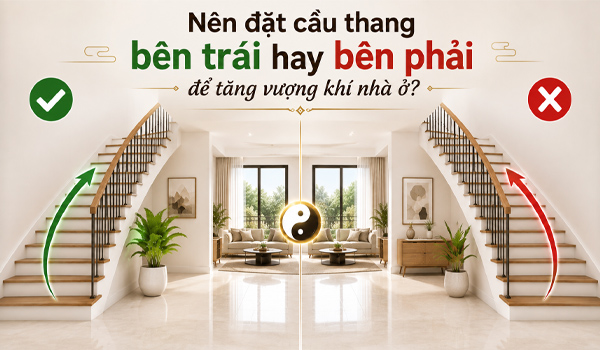 Nên đặt cầu thang bên trái hay bên phải để tăng vượng khí nhà ở?