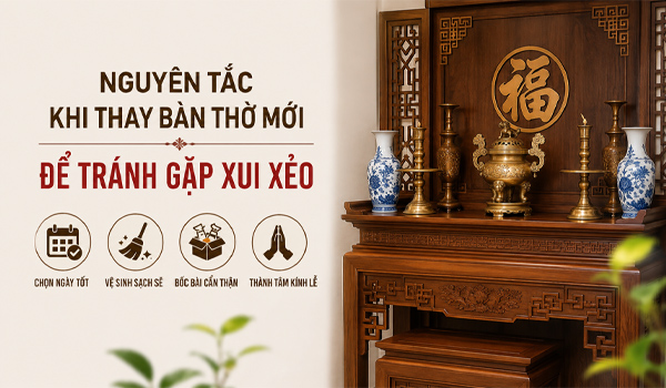 Những nguyên tắc khi thay bàn thờ mới để tránh gặp xui xẻo