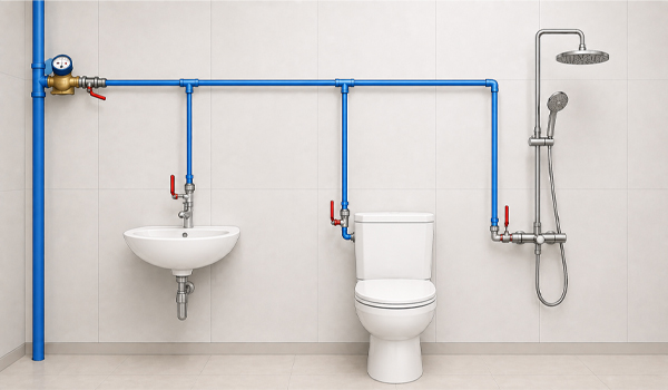 Sơ đồ đường cấp nước nhà vệ sinh