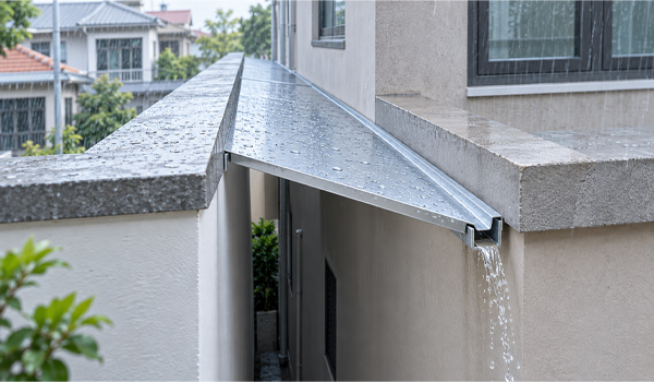 Dùng tấm che để ngăn nước mưa lọt vào khe