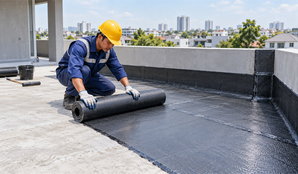 Chống thấm bằng màng chống thấm tại những khu vực có nguy cơ thấm cao