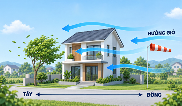 Xác định hướng nhà dựa vào hướng gió