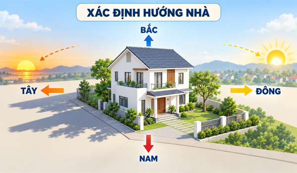 Cách xác định hướng nhà Đông Tây Nam Bắc mà không dùng la bàn