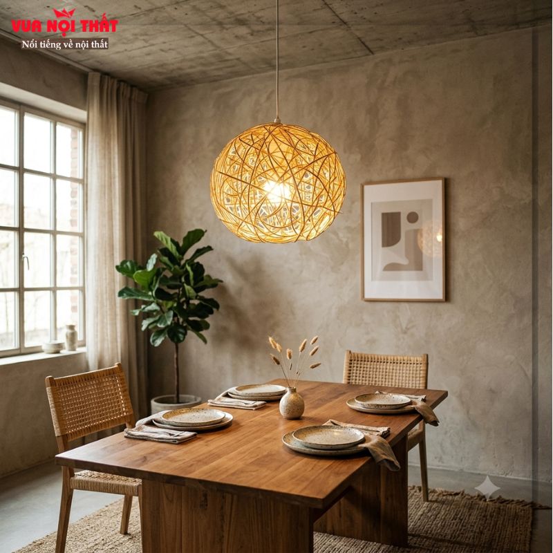 Đèn thả mây tre hiện đại DTT110