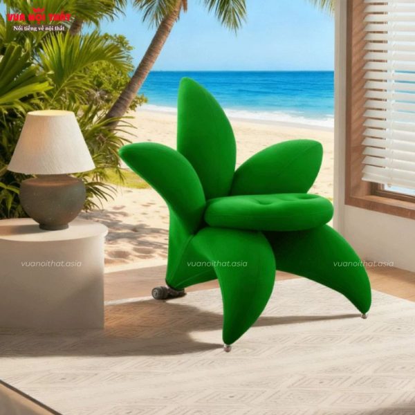 Ghế sofa đơn hình cánh hoa ly đẹp cao cấp GL85 có bánh xe di chuyển