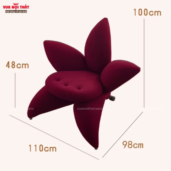 Kích thước của ghế thư giãn hình cánh hoa ly hiện đại GL85
