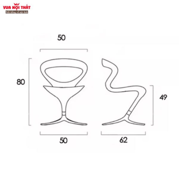 Ghế ngồi composite hiện đại dáng chữ S GL88 có kích thước nhỏ gọn
