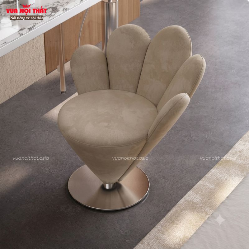 Ghế ngồi trang điểm hình cánh hoa GL82 - Màu cà phê