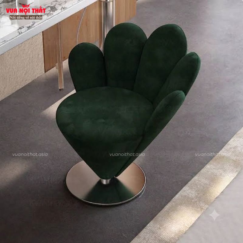 Ghế ngồi trang điểm hình cánh hoa GL82 - Màu xanh lá