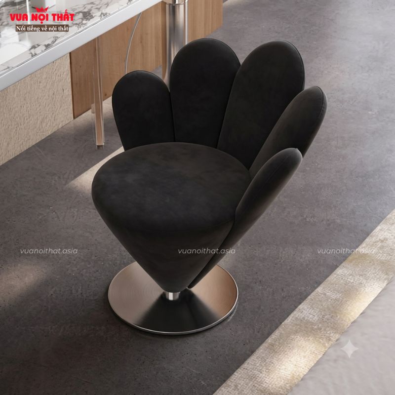 Ghế ngồi trang điểm hình cánh hoa GL82 - Màu đen