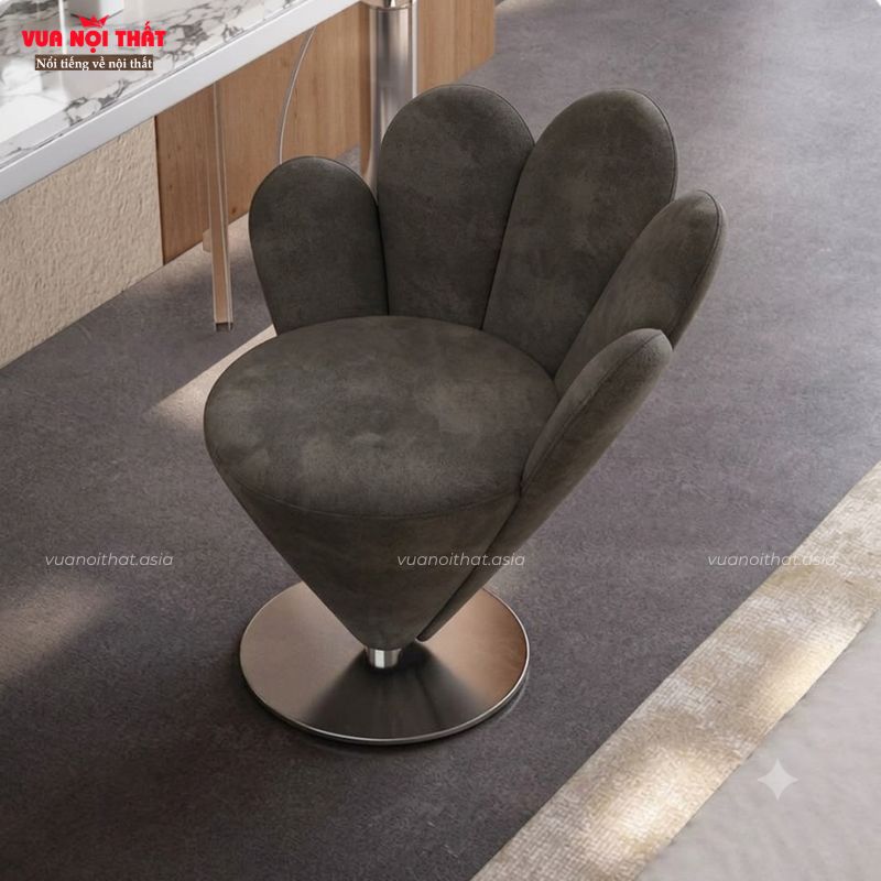 Ghế ngồi trang điểm hình cánh hoa GL82 - Màu xám