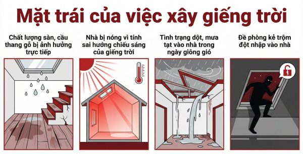 Mặt trái của việc xây giếng trời mà chủ nhà cần lường trước