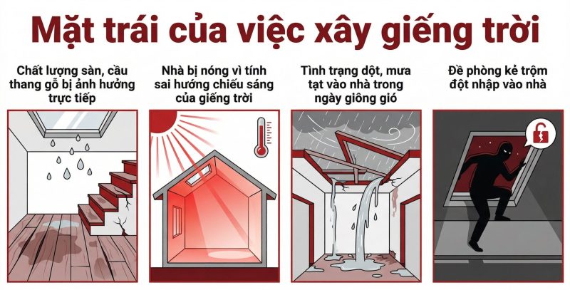 Mặt trái của việc xây giếng trời mà chủ nhà cần lường trước