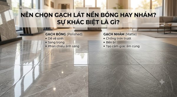 Nên chọn gạch lát nền bóng hay nhám