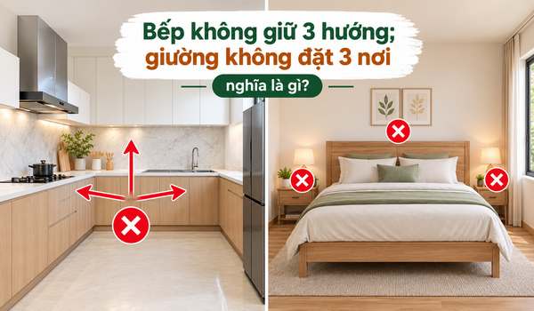 Bếp không giữ 3 hướng, giường không đặt 3 nơi nghĩa là gì?