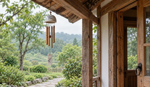Có thể treo chuông gió trước cửa nhà nếu vị trí này phù hợp với thiết kế, hướng gió