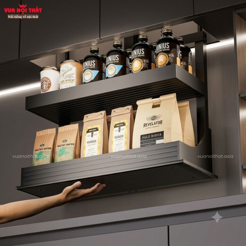 Giá đựng gia vị nhà bếp nâng hạ tự động PKB23 - Món phụ kiện bếp thông minh cho mỗi gia đình