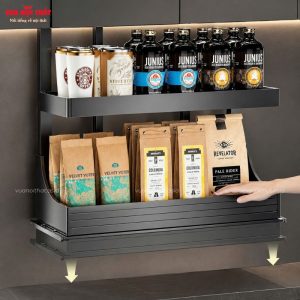Giá đựng gia vị nhà bếp nâng hạ thông minh PKB23 cao cấp, tiện dụng