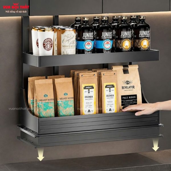 Giá đựng gia vị nhà bếp nâng hạ thông minh PKB23 cao cấp, tiện dụng