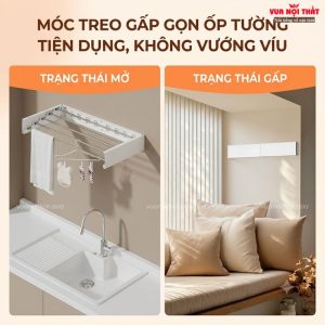 Giá phơi quần áo xếp gọn tiện dụng GD54 giúp không gian thêm gọn gàng