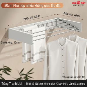 Giá treo quần áo gấp gọn GD54 có cơ chế vận hành đóng - mở dễ dàng