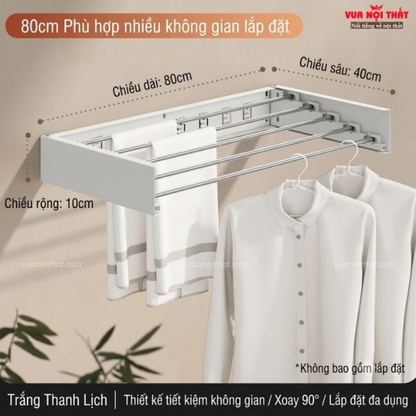 Giá treo quần áo gấp gọn GD54 có cơ chế vận hành đóng - mở dễ dàng