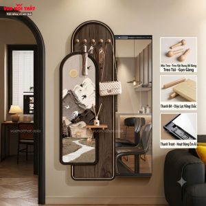 Đặc điểm của gương soi cánh trượt cổ điển màu gỗ GS04