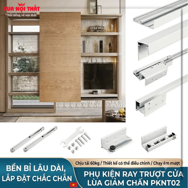 Phụ kiện ray trượt cửa lùa giảm chấn PKNT02