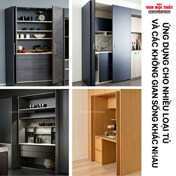 Phụ kiện ray trượt giấu cánh tủ hiện đại PKNT04 giúp không gian thêm gọn gàng