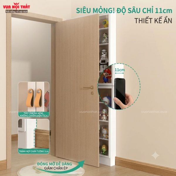 Tủ đựng đồ siêu nhỏ gọn sau cánh cửa PKNT06 giúp không gian sống thêm gọn gàng