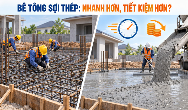 Xây nhà bằng bê tông sợi thép có giúp giảm chi phí không?